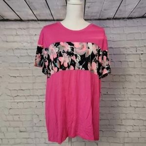 Pink floral Top - 1XL - Celeste